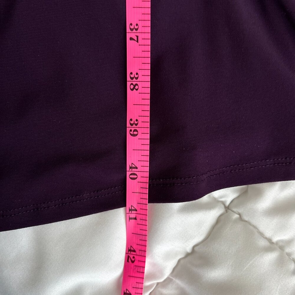 Chaps Women's Deep Purple Dress Front Twist Detail 3/4 length sleeve Size Large - Picture 7 of 8
